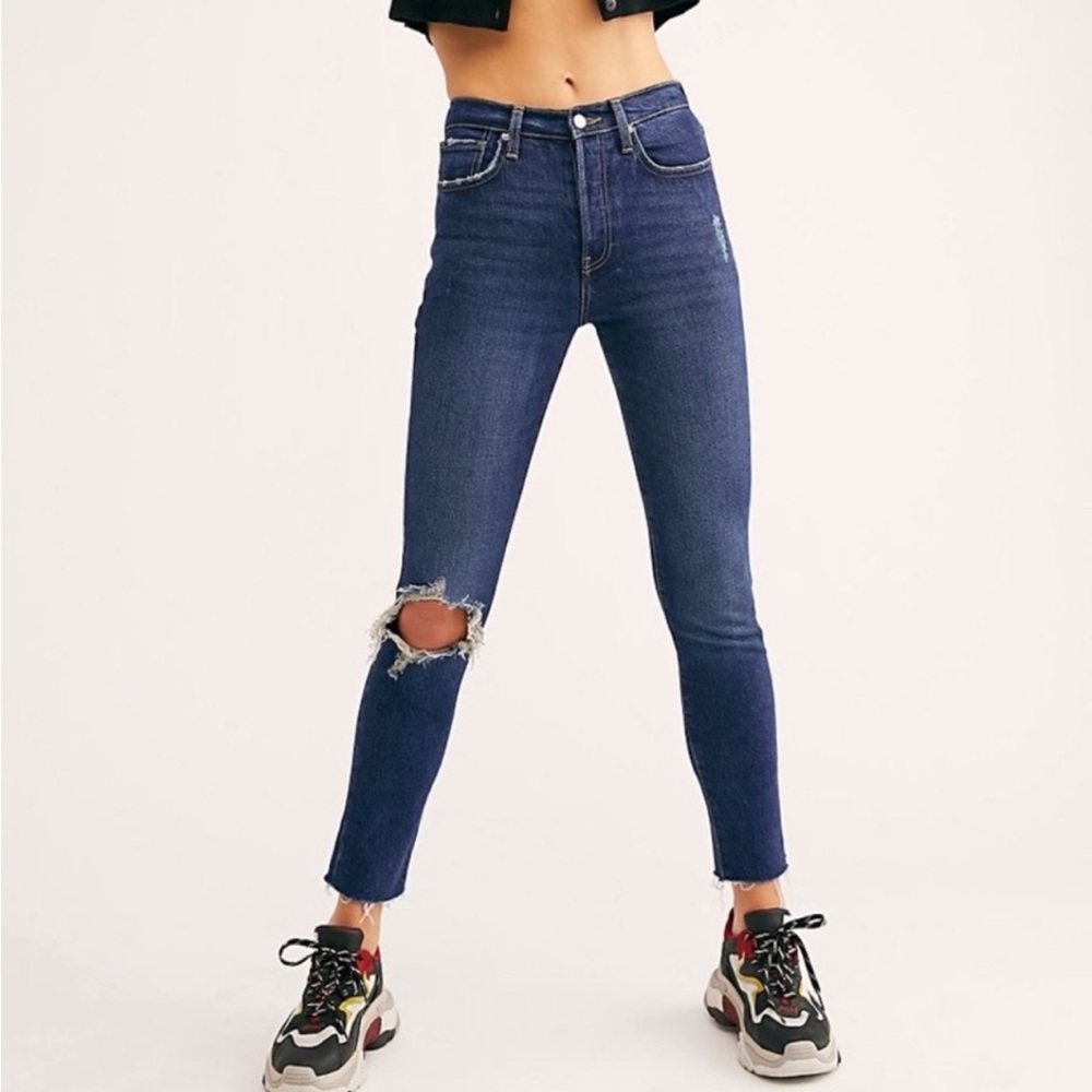 Free People We the Free Stella Raw Hem Skinny Jeans Size 26
